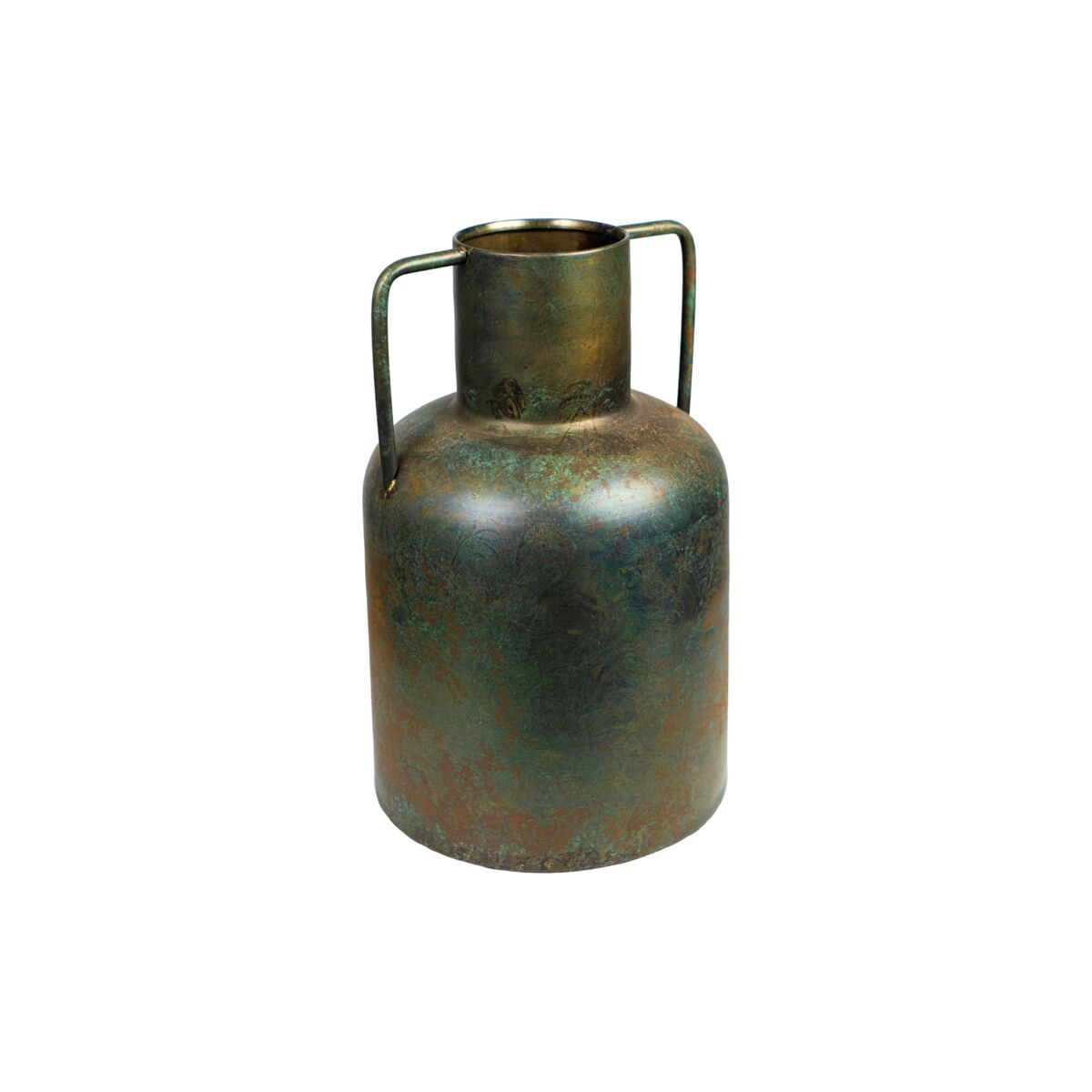 Vase Romimex Antique Brown Metal 23 x 36 x 23 cm With handles Romimex