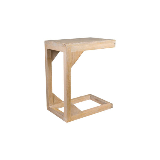 Side table Romimex White Mango wood MDF Wood 43 x 53 x 29 cm