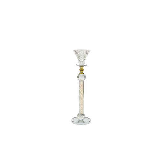 Candleholder Romimex Transparent Glass 6 x 26 x 6 cm Romimex