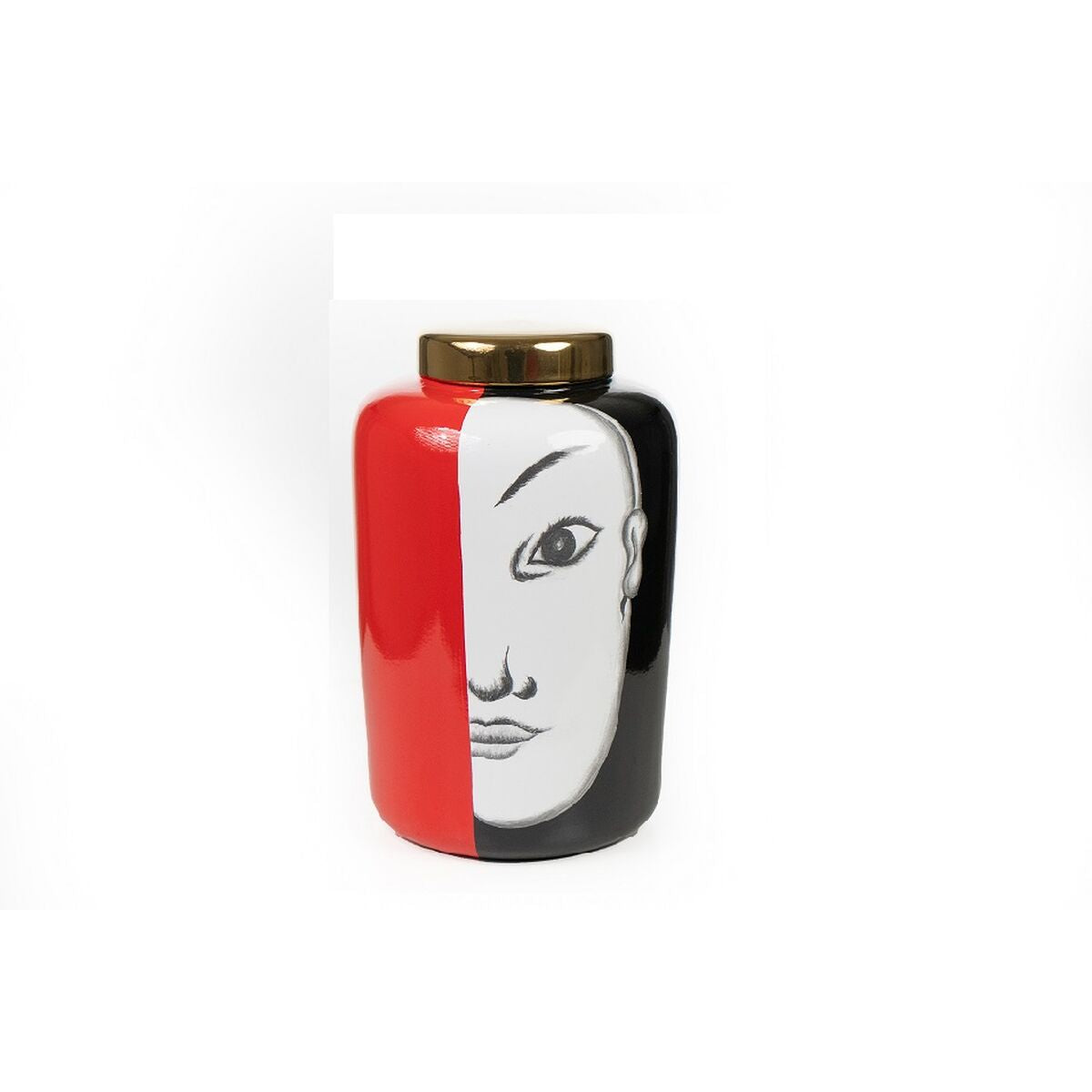 Tibor Romimex White Black Red Porcelain Face Japanese 18 x 31 x 18 cm Romimex