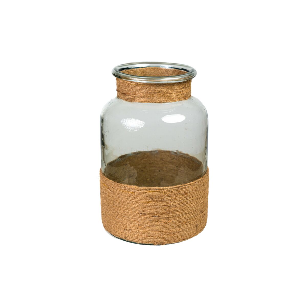 Vase Romimex Brown Transparent Jute Glass 20 x 31 x 20 cm Romimex