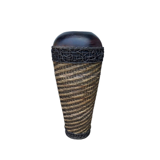 Floor vase Romimex Brown Rattan Terracotta 30 x 80 x 30 cm Romimex