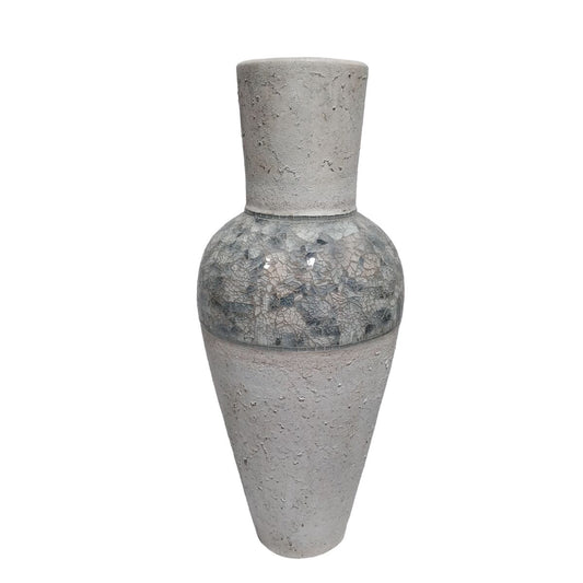 Floor vase Romimex White Grey Terracotta 32 x 80 x 32 cm Romimex