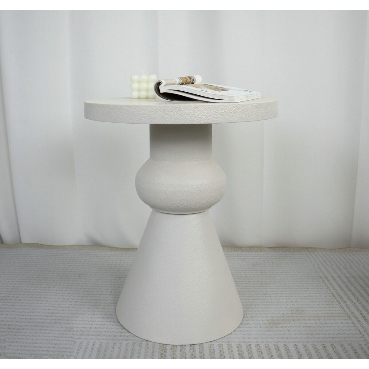 Side table Romimex Cream MDF Wood 40 x 49 x 40 cm Romimex