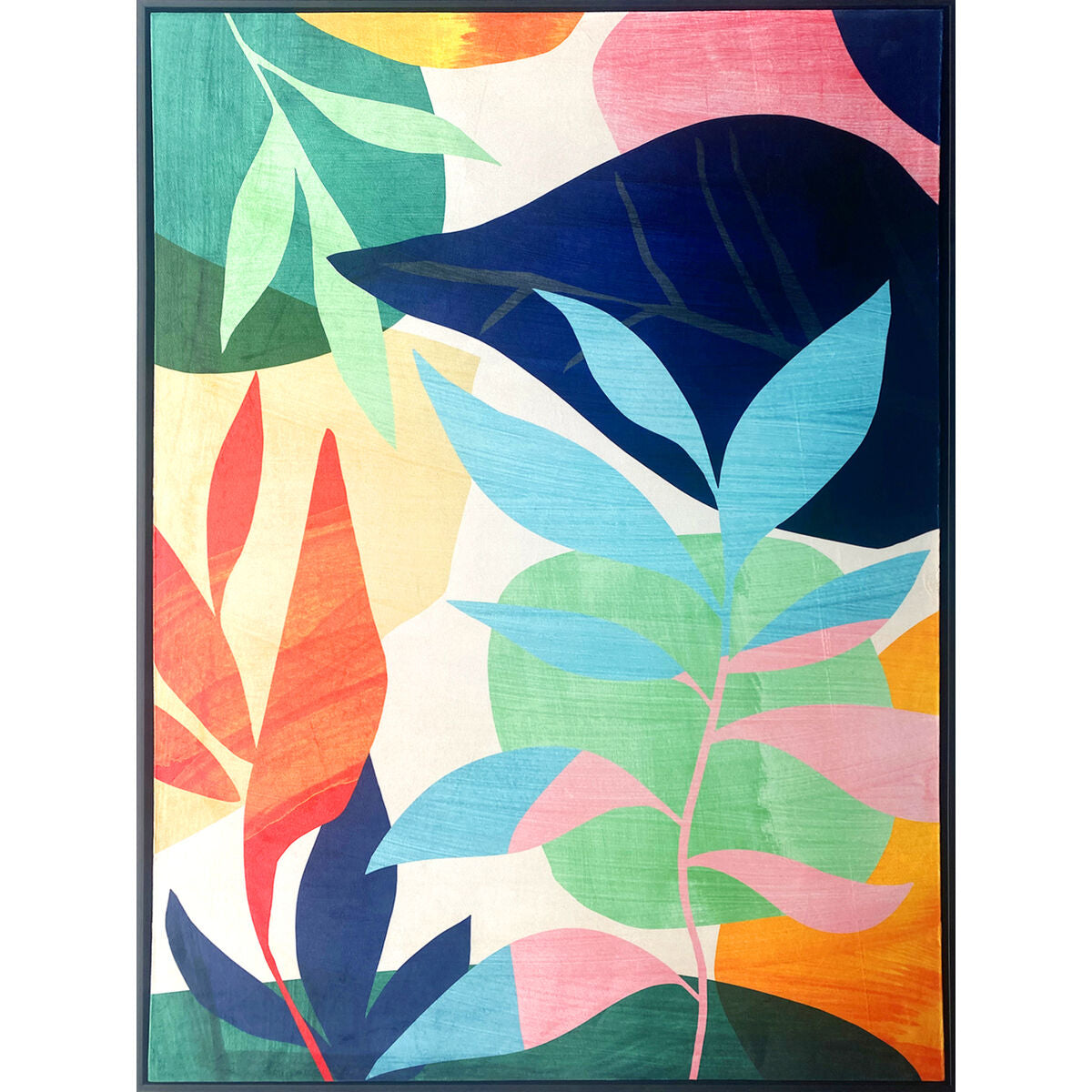 Painting Romimex Velvet MDF Wood Plant 83 x 123 x 4 cm Romimex