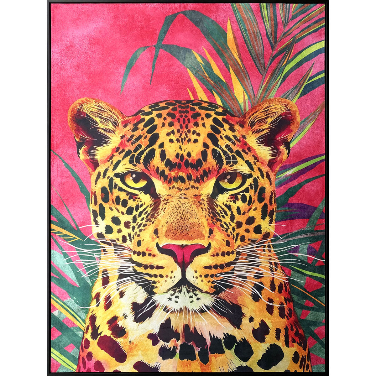 Painting Romimex Velvet MDF Wood Leopard 103 x 143 x 4 cm Romimex