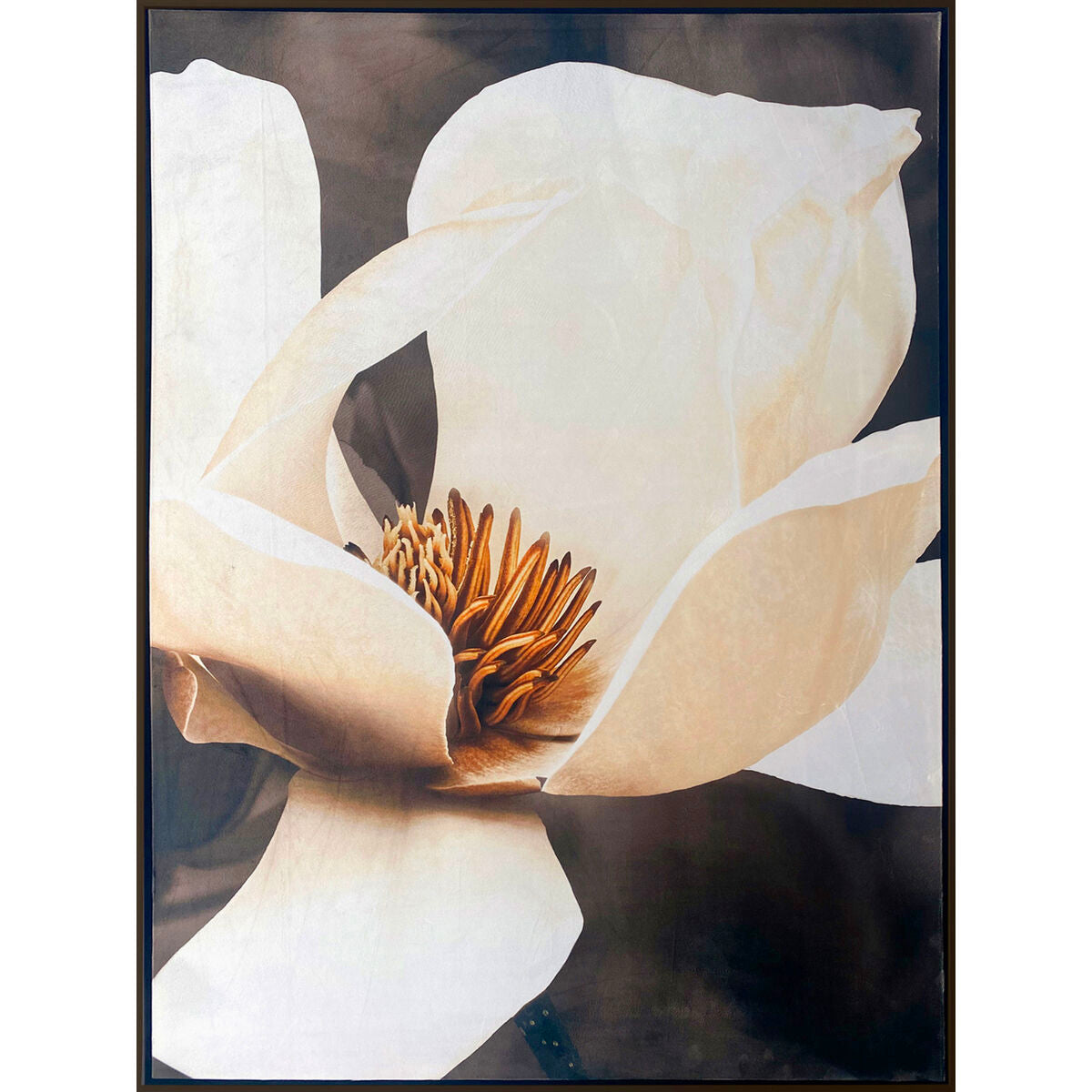 Painting Romimex Velvet MDF Wood Flower 83 x 123 x 4 cm Romimex