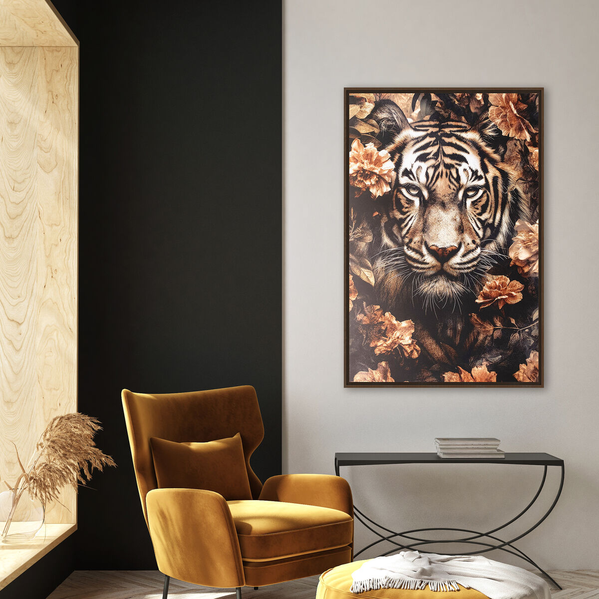 Painting Romimex MDF Wood Tiger 83 x 123 x 4 cm Romimex