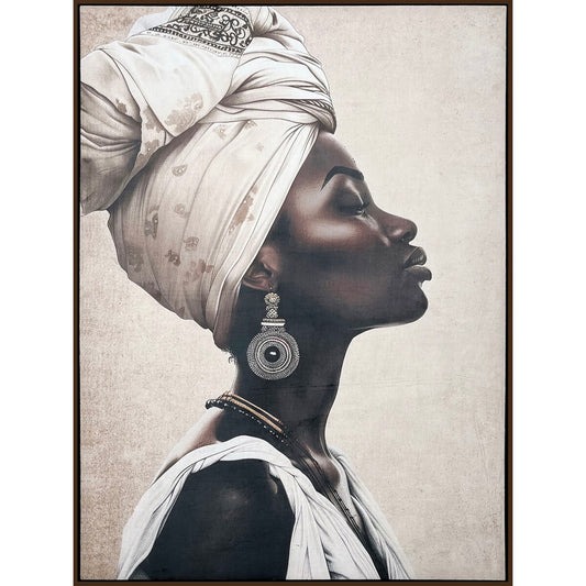 Painting Romimex Velvet MDF Wood African Woman 83 x 123 x 4 cm Romimex