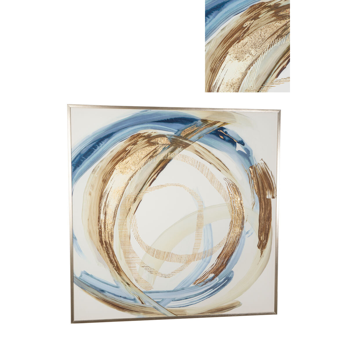 Canvas Romimex polystyrene MDF Wood Abstract 90 x 90 x 3 cm Romimex