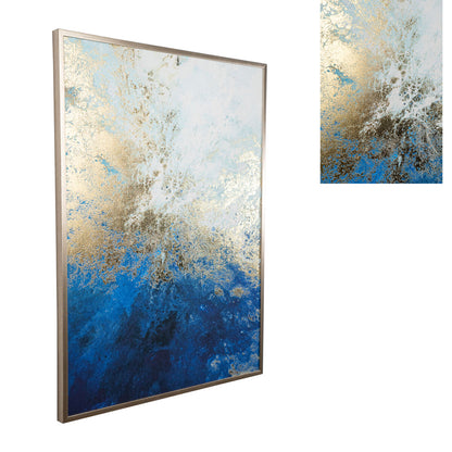 Canvas Romimex polystyrene MDF Wood Abstract 60 x 80 x 3 cm Romimex