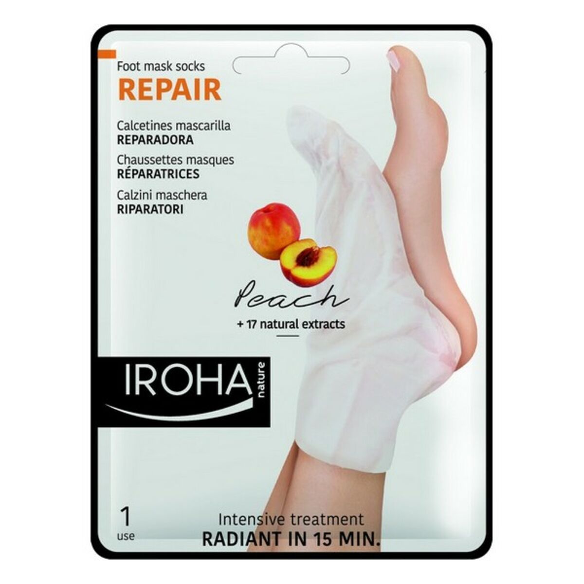 Moisturising Socks Repair Peach Iroha 659404 Iroha