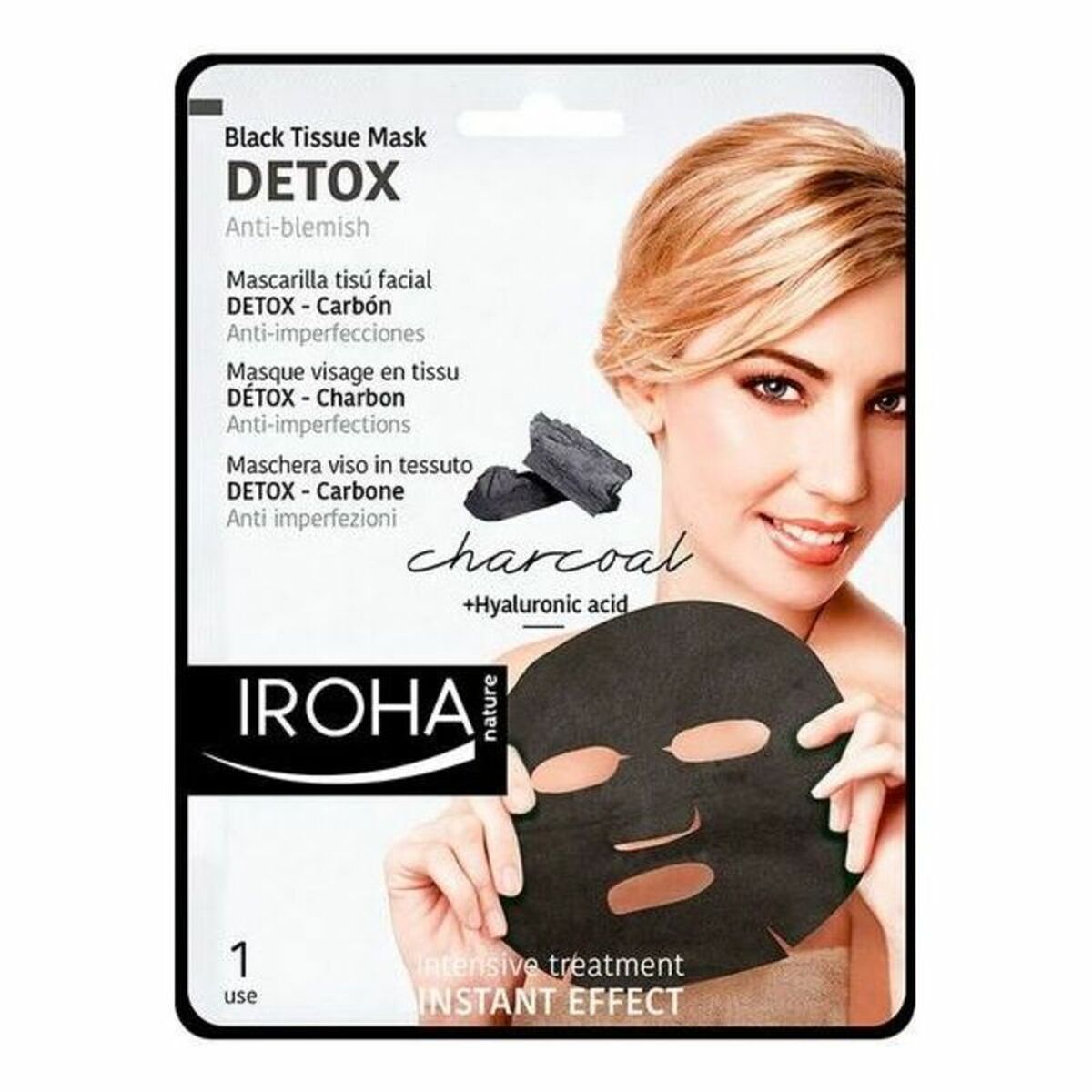 Cleansing Foam Detox Charcoal Black Iroha IROHA73 (1 Unit)