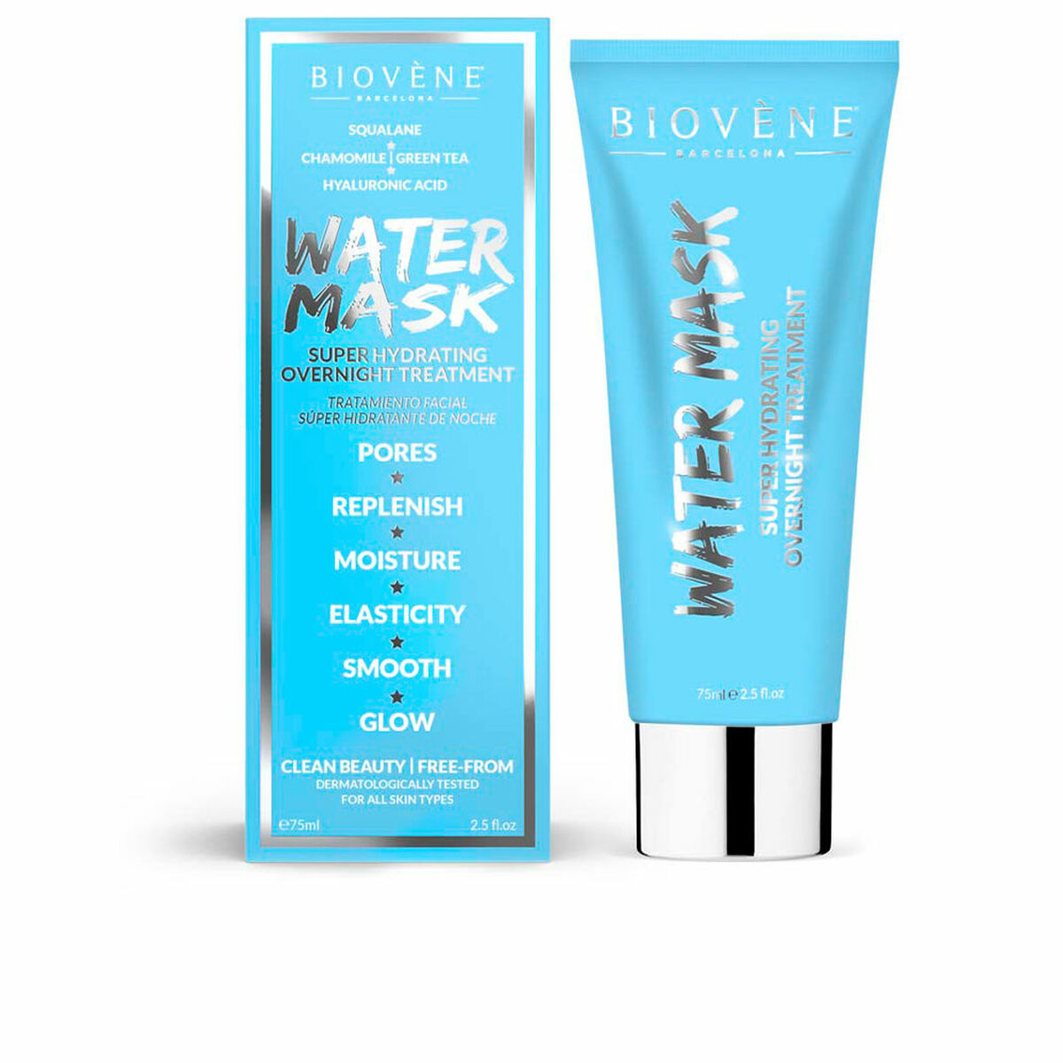 Facial Cream Biovène Water Super Hydrating Overnight 75 ml Biovène