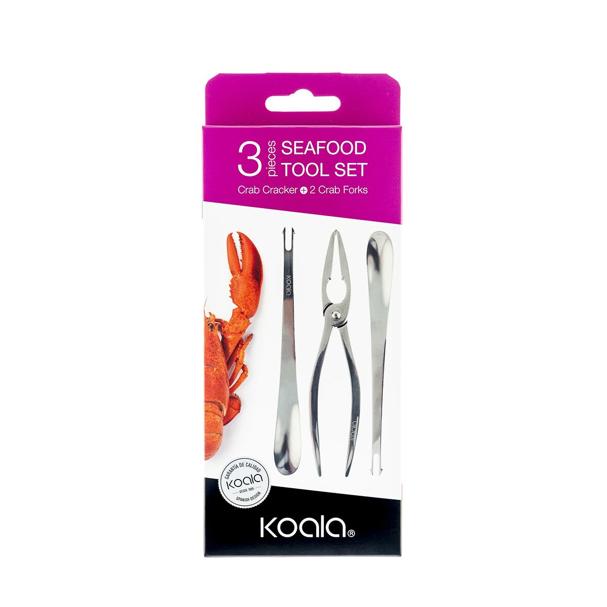 Seafood Set Koala Eco Metal 20 x 2,3 x 2 cm 3 Pieces