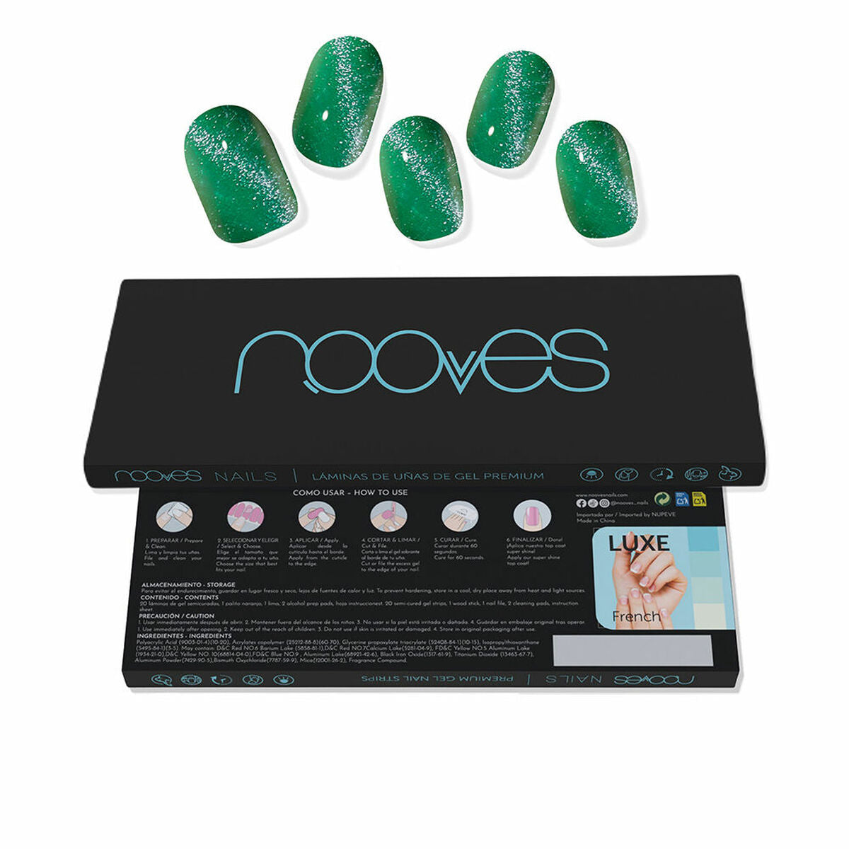 Gel Nail Foils Nooves Cat eye green (20 Units) Nooves