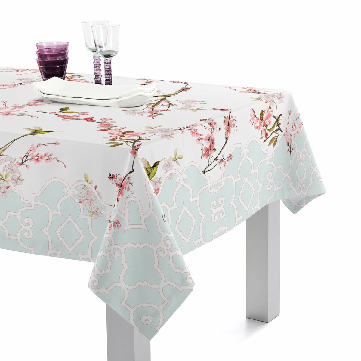 Tablecloth HappyFriday Chinoiserie Multicolour 150 x 150 cm HappyFriday