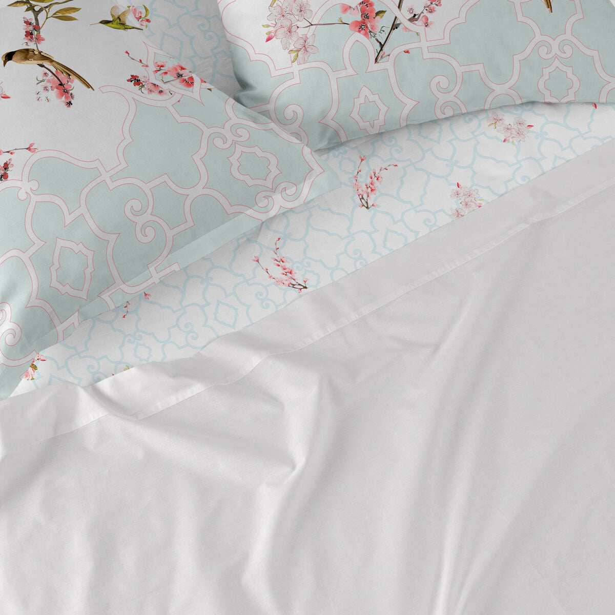 Fitted sheet HappyFriday Sakura Multicolour 105 x 200 x 32 cm HappyFriday