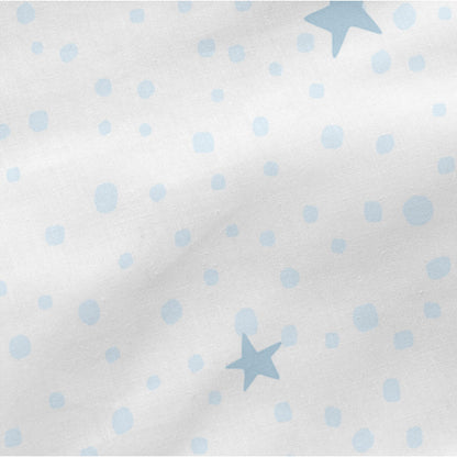 Fitted sheet HappyFriday BASIC KIDS Blue White 60 x 120 x 14 cm Stars HappyFriday