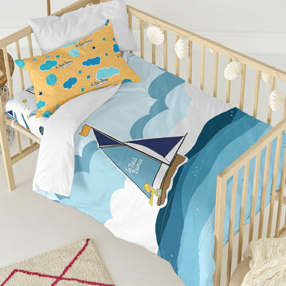 Duvet cover set HappyFriday Le Petit Prince Navigateur Multicolour Baby Crib 2 Pieces HappyFriday