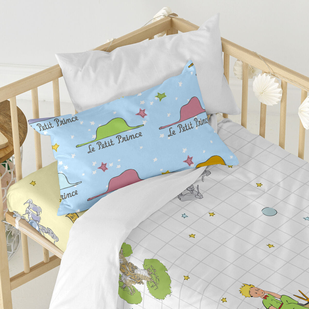 Duvet cover set HappyFriday Le Petit Prince Imagination Multicolour Baby Crib 2 Pieces HappyFriday