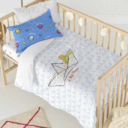 Duvet cover set HappyFriday Le Petit Prince Navire Multicolour Baby Crib 2 Pieces HappyFriday