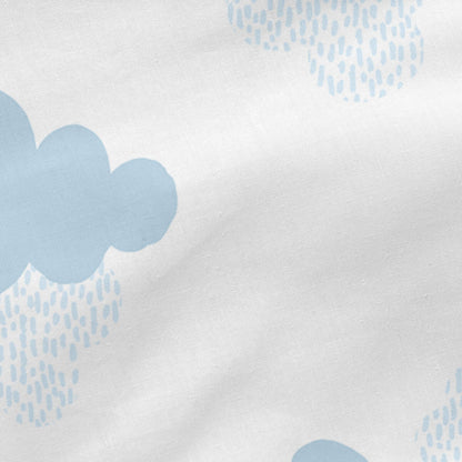 Fitted sheet HappyFriday BASIC KIDS Blue 60 x 120 x 14 cm Clouds HappyFriday