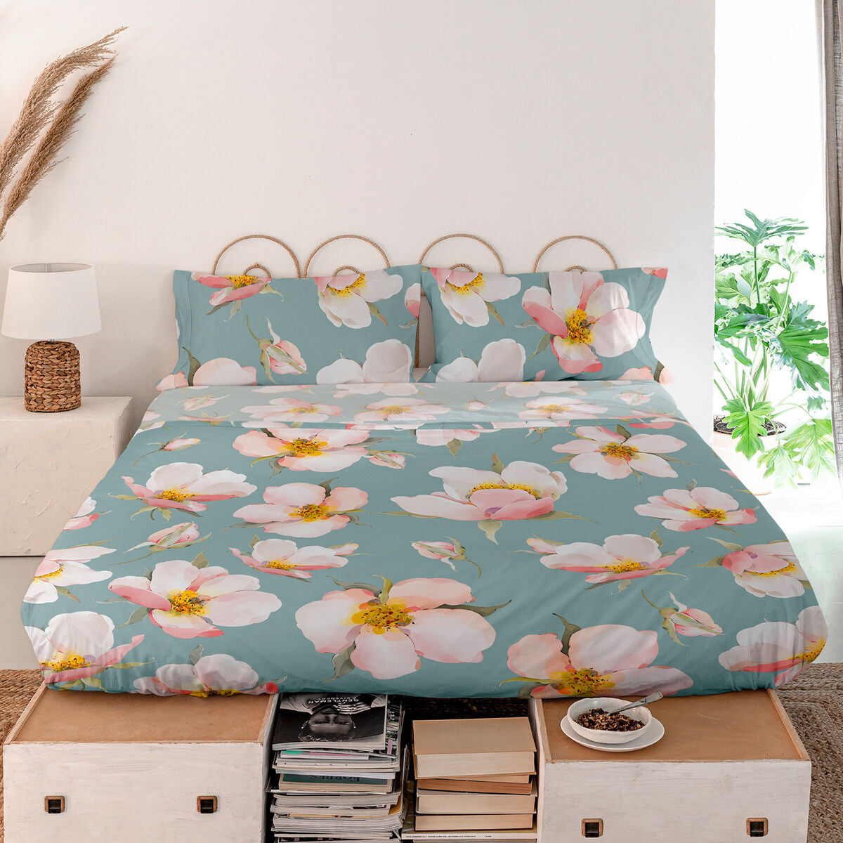 Top sheet HappyFriday Spring blossom Multicolour 160 x 270 cm HappyFriday