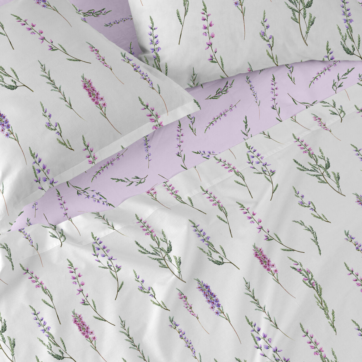 Fitted sheet HappyFriday Lavanda Multicolour 180 x 200 x 32 cm