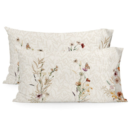 Pillowcase HappyFriday Wild flowers Multicolour 50 x 75 cm (2 Units) HappyFriday