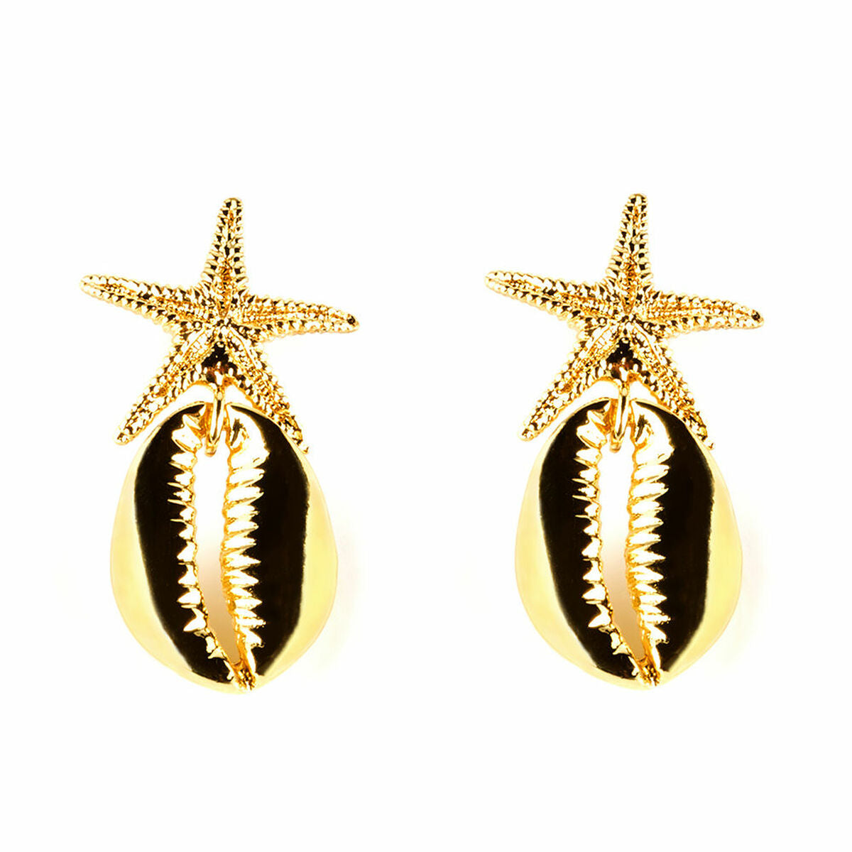 Ladies' Earrings Shabama Fornells Brass gold-plated 4 cm