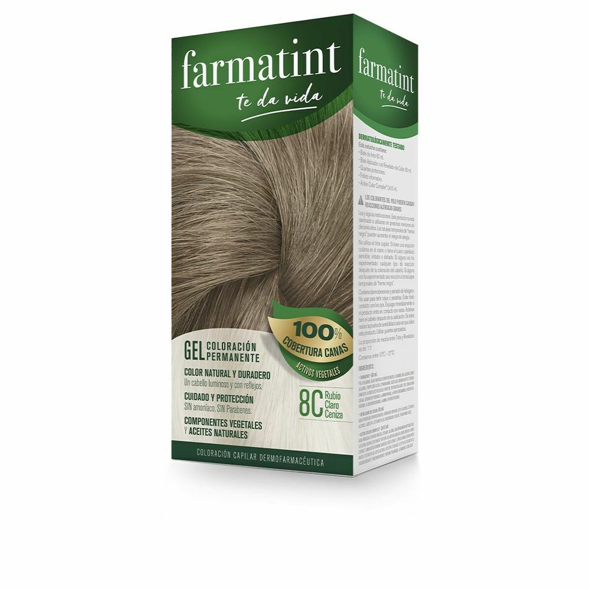 Permanent Dye Farmatint 8c-Rubio Claro Ceniza Gel Farmatint