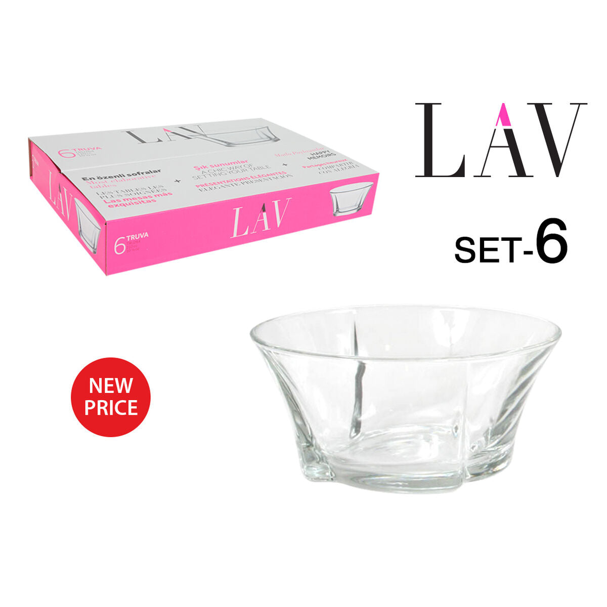 Set of bowls LAV Truva Crystal (6 uds)