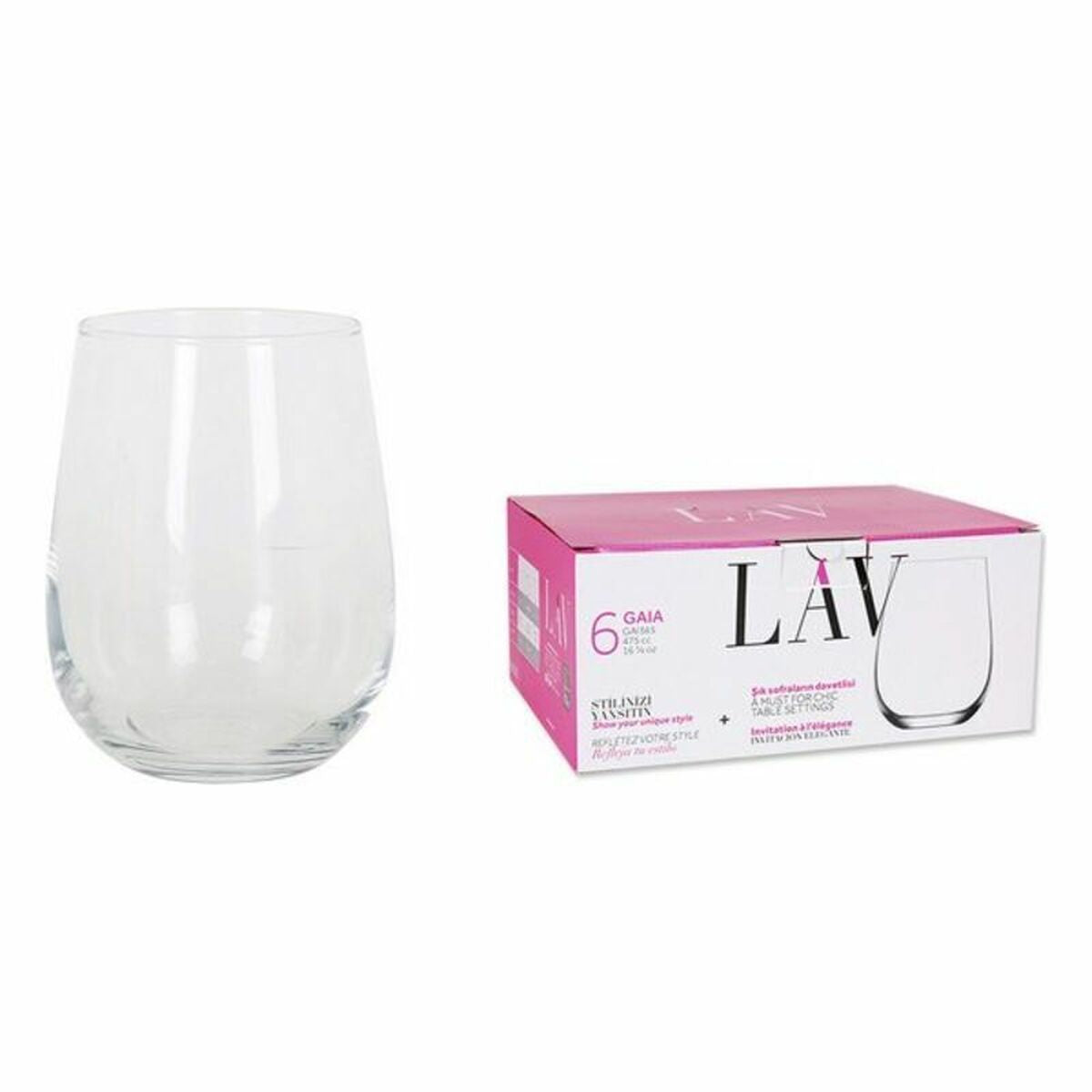 Set of glasses LAV Gaia (6 uds) (475 ml)