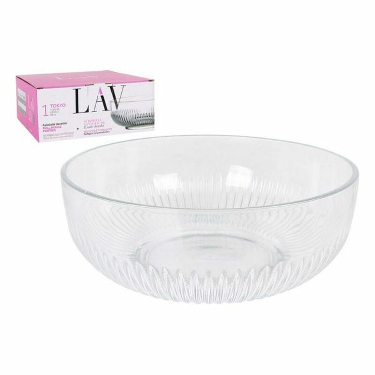 Salad Bowl LAV TOKYO Crystal Transparent (2600 cc) (ø 23 x 9,4 cm)