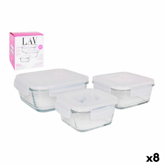 Set of 3 lunch boxes LAV Crystal (8 Units) (3 pcs) LAV