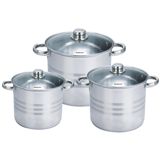 Pot with Glass Lid Royalty Line SP3 3 Pieces