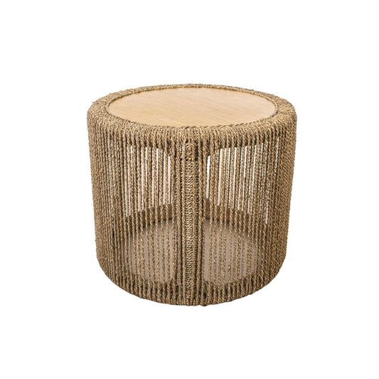 Side table Romimex Brown Rattan 60 x 50 x 60 cm