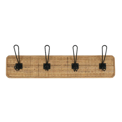 Wall mounted coat hanger Romimex Natural Wood 60 x 8 x 13 cm