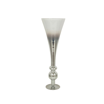 Vase Alexandra House Living Transparent Silver Glass 25 x 80 x 25 cm Alexandra House Living