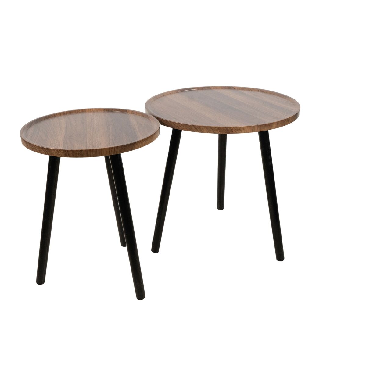 Tables set Romimex Brown Black Wood Metal 2 Pieces Romimex