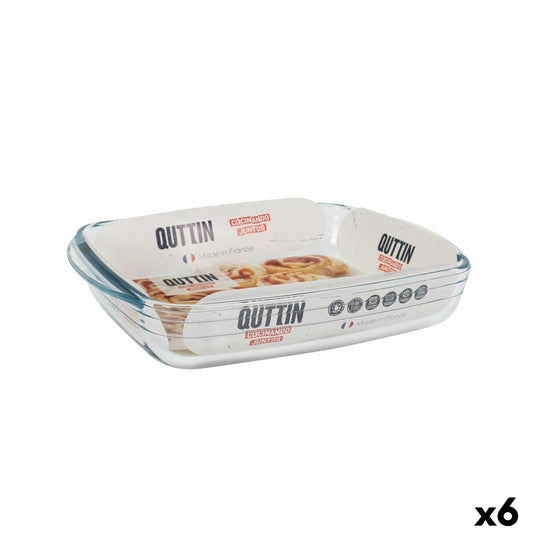 Oven Dish Quttin Glass Rectangular 1,9 L 28 x 19,9 x 5 cm (6 Units)