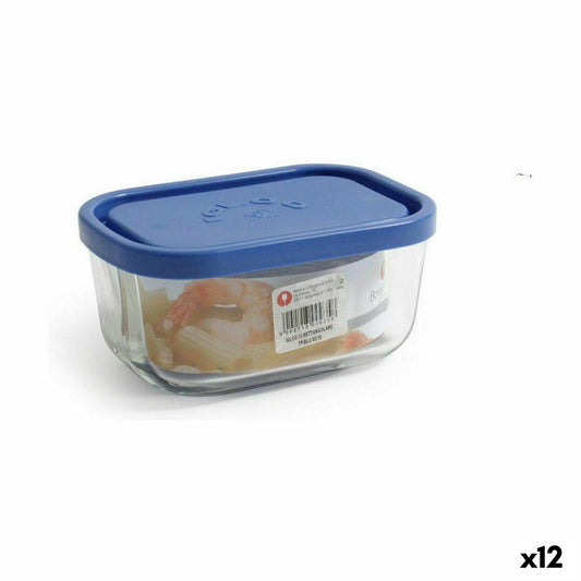 Lunch box Borgonovo Blue Rectangular 400 ml 13,5 x 9,5 x 6,5 cm (12 Units) Borgonovo