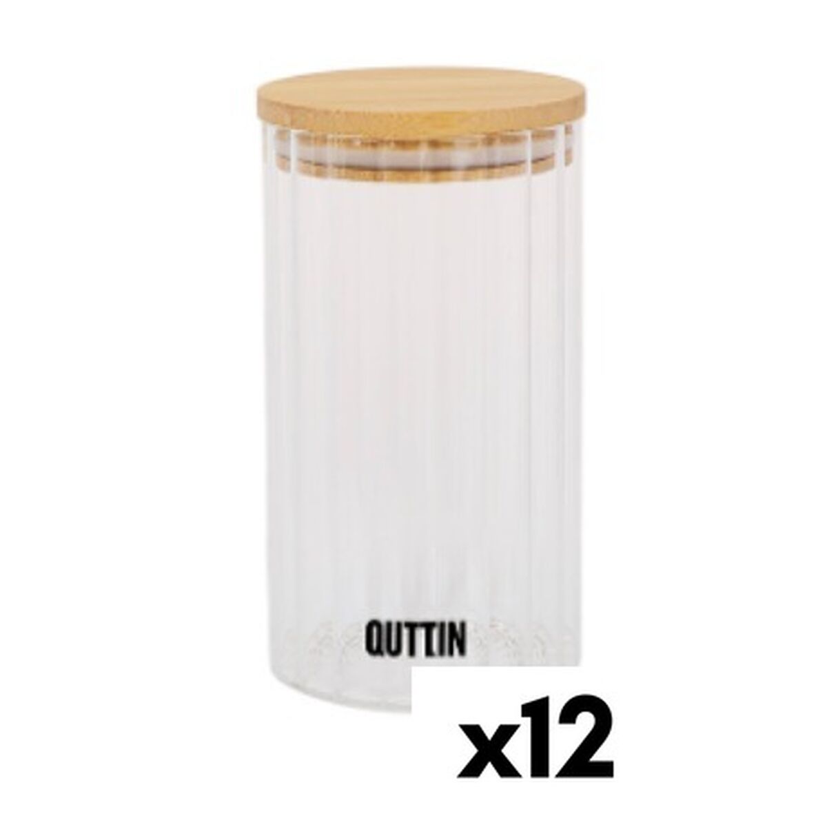 Transparent Glass Jar Quttin 9 x 16 cm 780 ml 9 x 16,5 cm (12 Units) Quttin