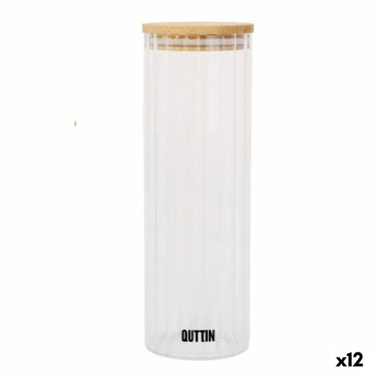 Transparent Glass Jar Quttin    9 x 27 cm 1,4 L (12 Units)