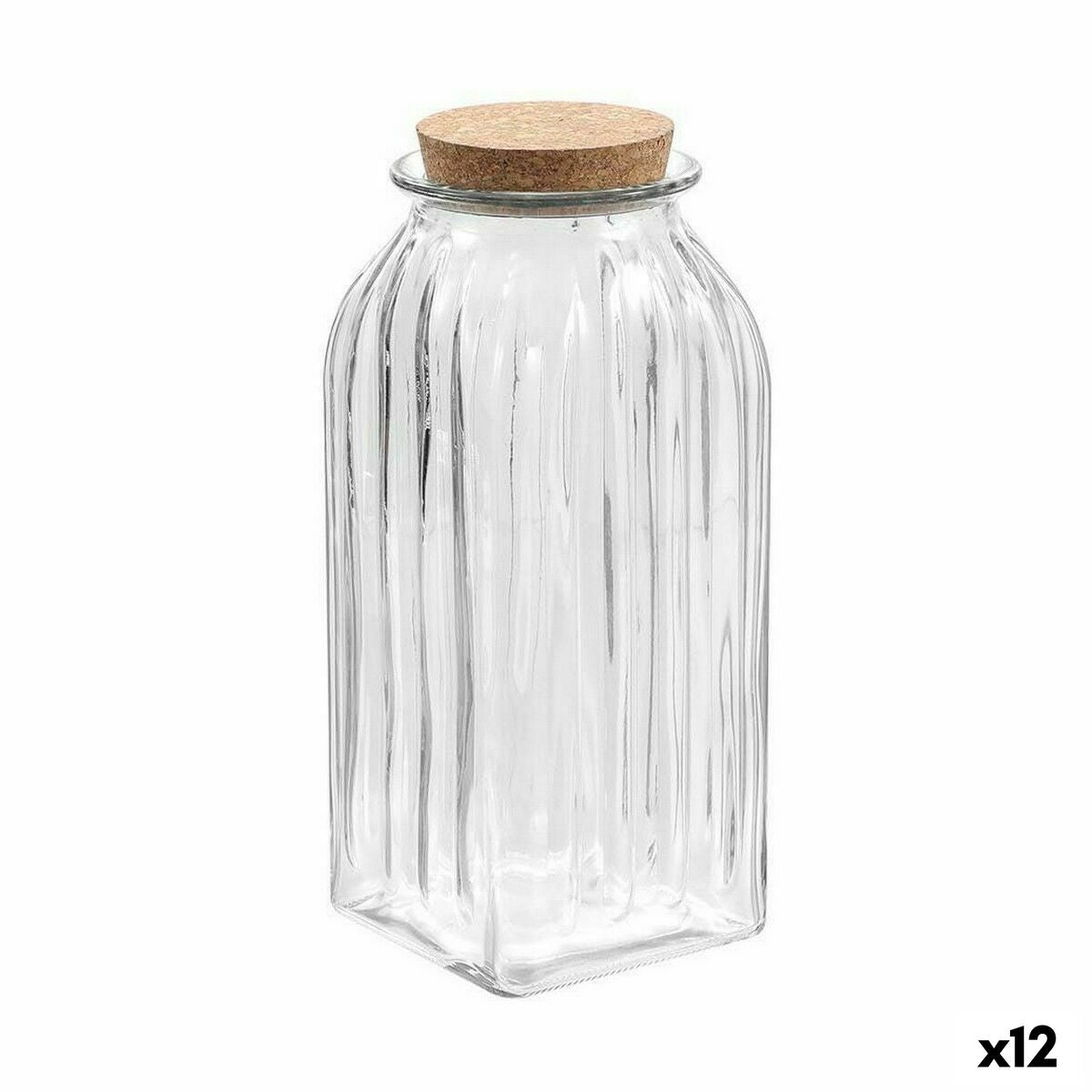 Jar La Mediterránea Striped 1,95 L Glass (12 Units)