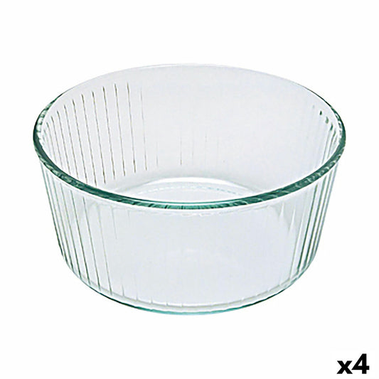 Oven Mould Pyrex Classic Souffle 21 x 21 x 10 cm Transparent Glass (4 Units) Pyrex