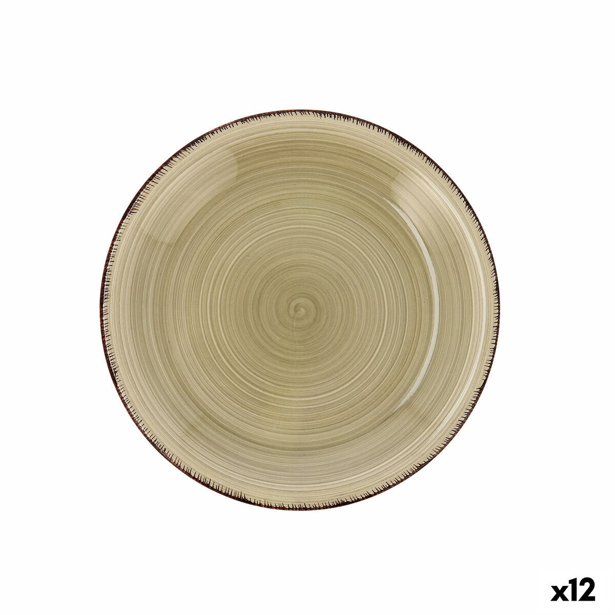 Dessert dish Quid Natura Vita Ceramic Green (19 cm) (12 Units) Quid