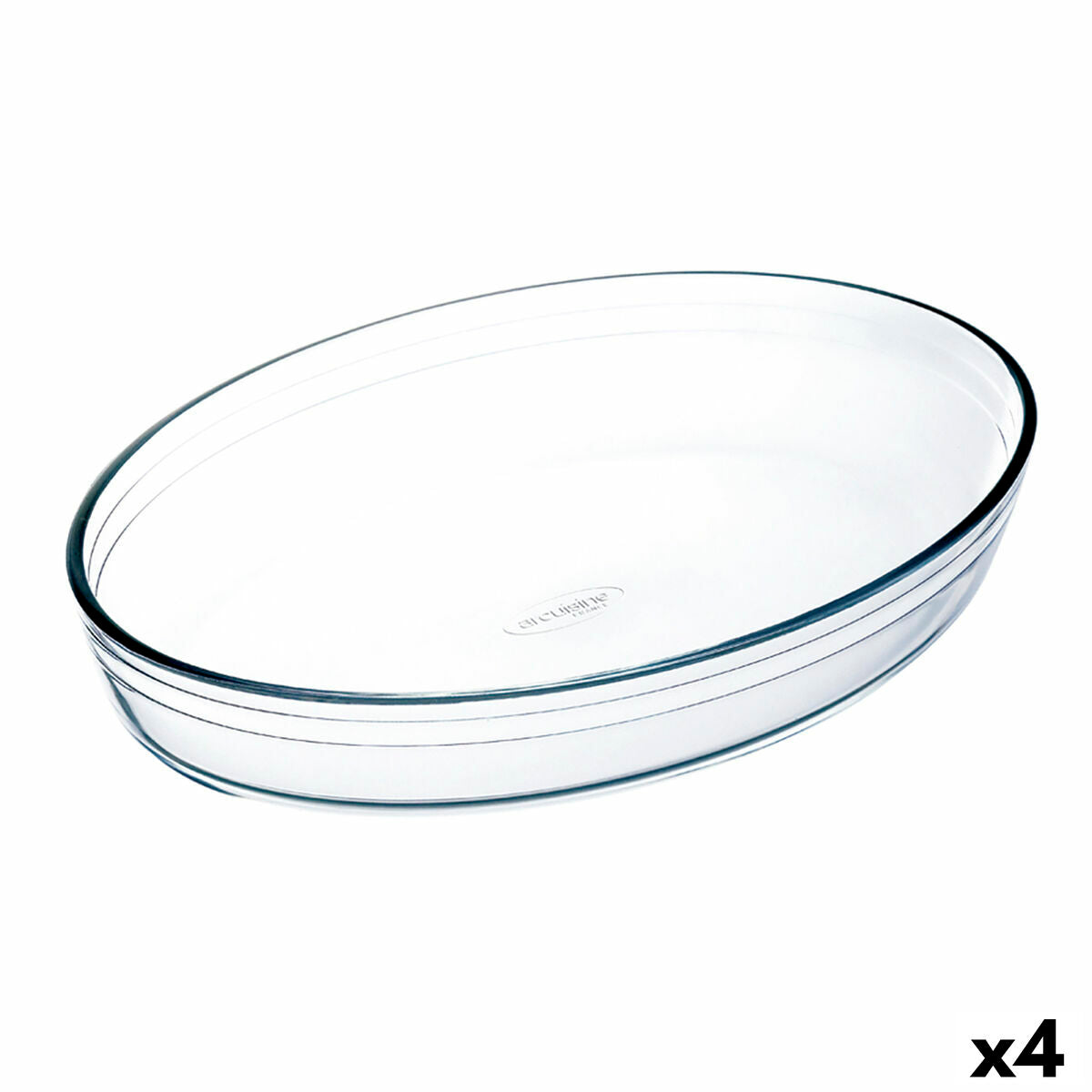 Oven Dish Ô Cuisine Ocuisine Vidrio Transparent Glass Oval 40 x 28 x 7 cm (4 Units) Ô Cuisine