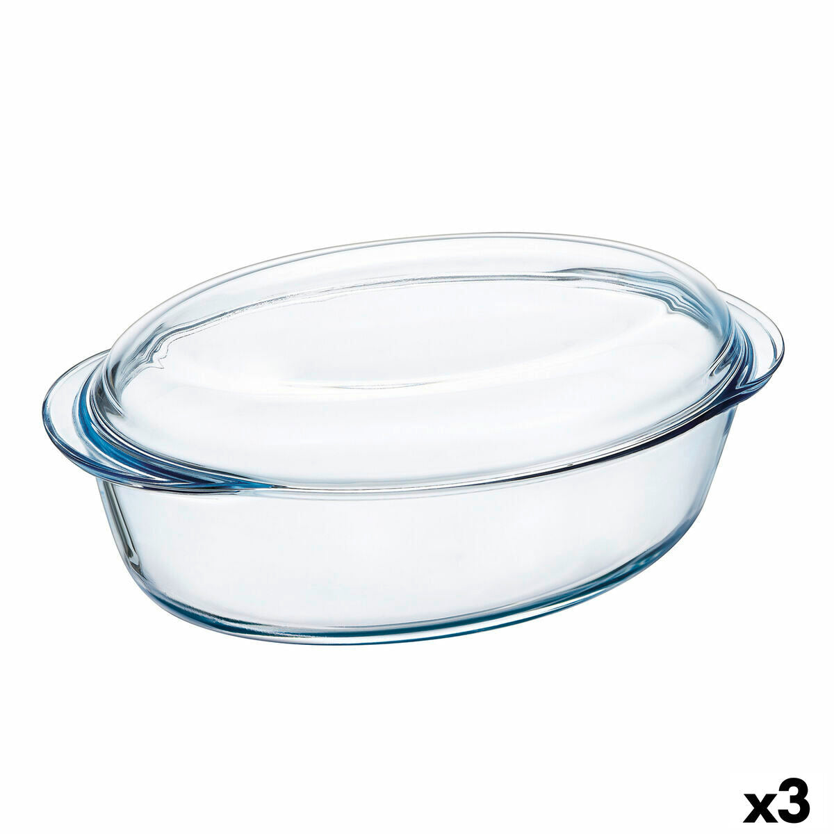 Oven Dish Pyrex Classic Vidrio Transparent Glass 33 x 20 x 10 cm With lid (3 Units)